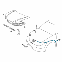 OEM Toyota Corolla Release Cable Diagram - 53630-02061