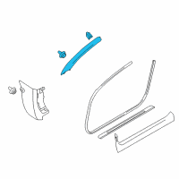 OEM 2014 Nissan Murano Garnish Assy-Front Pillar, RH Diagram - 76911-1GR0A