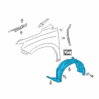 OEM 2013 Lexus RX350 Shield Sub-Assembly, Fender Diagram - 53806-0E080