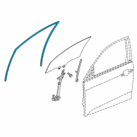 OEM 2019 Honda Civic Channel, Left Front Door Run Diagram - 72275-TBG-A01