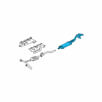 OEM 1997 GMC C2500 Exhaust Muffler Assembly (W/ Catalytic Converter, Exhaust &*Marked Print Diagram - 15734393