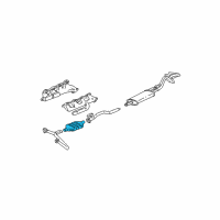 OEM 2000 GMC K2500 Catalytic Converter Assembly (W/ Exhaust Manifold Pipe T Diagram - 15733230