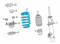 OEM 2022 Acura TLX Spring, Front Diagram - 51401-TGV-A01