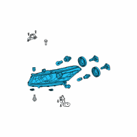 OEM 2010 Honda Accord Headlight Assembly, Driver Side Diagram - 33150-TE0-A01