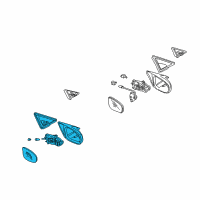OEM 2000 Honda Civic Mirror Assembly, Passenger Side Door Diagram - 76200-S01-A05