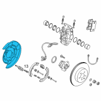 OEM 2016 Infiniti Q50 Rear Brake Plate Assembly, Left Diagram - 44030-1MC6A