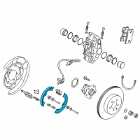 OEM 2015 Nissan GT-R Shoe Set-Parking Brake Diagram - D4060-CA01A