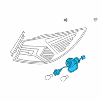 OEM 2019 Hyundai Elantra Rear Combination Outside Holder & Wiring Diagram - 92491-F3500