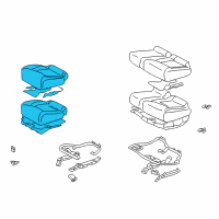 OEM Lexus LS430 Cushion Assembly, Rear Seat Diagram - 71460-50600-B0