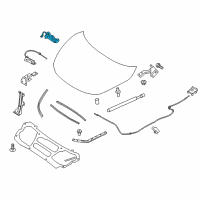 OEM 2018 Nissan Pathfinder Male Hood Lock Diagram - 65601-3JA1A