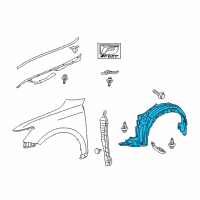 OEM Lexus Shield Sub-Assembly, Fender Diagram - 53806-76011