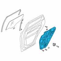 OEM 2018 Hyundai Santa Fe Rear Left-Hand Door Module Panel Assembly Diagram - 83471-B8000