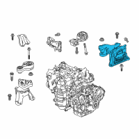 OEM Honda Accord Rubber Assembly, Transmission Mounting Diagram - 50850-TVC-A32