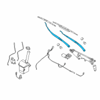 OEM 2009 Kia Sedona Windshield Wiper Arm Assembly Passenger Diagram - 983204D000