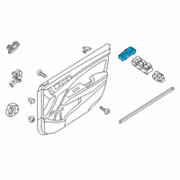 OEM 2017 Hyundai Elantra Switch Assembly-Power Window Sub, RH Diagram - 93575-F3400-4X