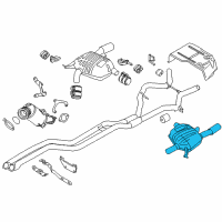 OEM 2011 BMW 335i xDrive Rear Silencer, Left, With Exhaust Flap Diagram - 18-30-7-647-066