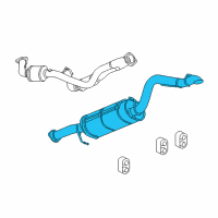 OEM 2009 Hummer H2 Exhaust Muffler Assembly (W/ Exhaust Pipe & Tail Pipe) Diagram - 20779908