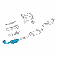 OEM 2000 Toyota 4Runner Converter & Pipe Diagram - 17401-62050