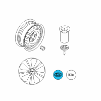 OEM 2014 Kia Rio Wheel Hub Cap Assembly Diagram - 529601Y200