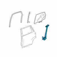 OEM Honda Fit Regulator Assembly, Left Rear Door Power Diagram - 72750-TF0-003