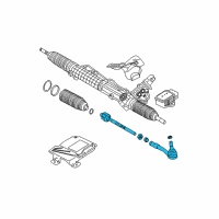 OEM BMW 528i Inner Steering Tie Rod Assembly Diagram - 32-21-6-777-451