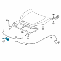 OEM 2019 Honda Civic Lock Assembly, Hood Diagram - 74120-TBA-A01