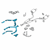 OEM 2017 Infiniti Q70L Front Exhaust Tube Assembly Diagram - 20020-JK00C