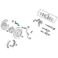 OEM 2009 Acura TL Hose Set, Right Rear Brake Diagram - 01466-TK4-A00