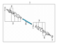 OEM 2021 Nissan Rogue Shaft-Rear Drive, RH Diagram - 39204-6RE0A