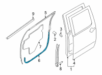 OEM 2022 Nissan Frontier WEATHERSTRIP-REAR DOOR, RH Diagram - 82830-9BU0B