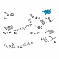 OEM 2017 Lexus ES350 Insulator, Main Muffler Heat Diagram - 58327-33070