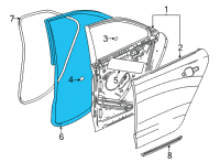 OEM 2021 Cadillac CT4 Door Weatherstrip Diagram - 23164227