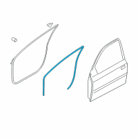 OEM 2012 Hyundai Accent Weatherstrip-Front Door Body Side LH Diagram - 82110-1R000-4X