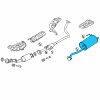 OEM 2015 Nissan Versa Note Exhaust, Sub Muffler Assembly Diagram - 20300-3AN6A