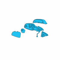 OEM 2009 Saturn Aura Mirror, Outside Rear View Diagram - 20893713