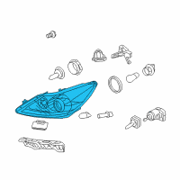 OEM Hyundai Genesis Headlamp Assembly, Left Diagram - 92103-3M340