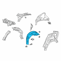OEM 2020 Toyota Corolla Wheelhouse Liner Diagram - 65637-02130
