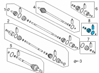 OEM 2019 Hyundai Kona Electric Boot Kit-FR Axle Diff Side Diagram - 49542-K4000