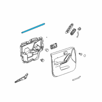 OEM 2006 Hummer H3 Sealing Strip, Front Side Door Window Inner Diagram - 15794105