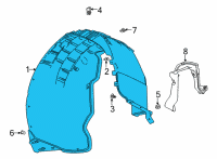 OEM 2021 Chevrolet Corvette Wheelhouse Liner Diagram - 84863634