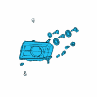 OEM Honda Pilot Headlight Assembly, Driver Side Diagram - 33150-SZA-A11