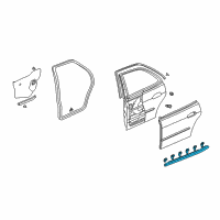 OEM 2004 Acura MDX Seal, Right Rear Door Sill (Lower) Diagram - 72827-S3V-A02