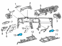 OEM 2021 Lexus LS500h Lamp Assembly, Interior Diagram - 81080-50110