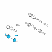 OEM 2010 Pontiac Vibe Boot Kit, Front Wheel Drive Shaft Tri-Pot Joint Diagram - 19204685