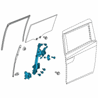 OEM 2012 Honda Odyssey Regulator Assembly Left, Rear Diagram - 72750-TK8-A12