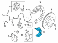 OEM BMW 740i CALLIPER CARRIER BLACK LEFT Diagram - 34-20-6-898-589