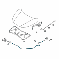 OEM Nissan Kicks Cable Assembly-Hood Lock Control Diagram - 65620-5RB0A