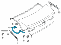 OEM 2022 BMW 430i xDrive RIGHT TRUNK LID HINGE Diagram - 41-00-9-879-264