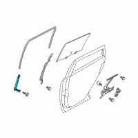 OEM 2012 Nissan Juke Glass Run Rubber-Rear Door Lower Front, LH Diagram - 82385-1KA0B