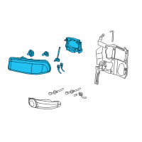 OEM 2006 GMC Yukon Capsule/Headlamp/Fog Lamp Headlamp Diagram - 15218078